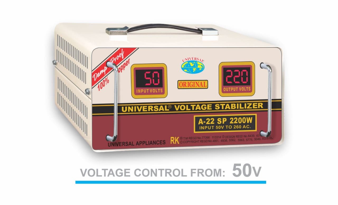UNIVERSAL Voltage Stabilizer for Refrigerator, A22SP 2200W 50V-250V