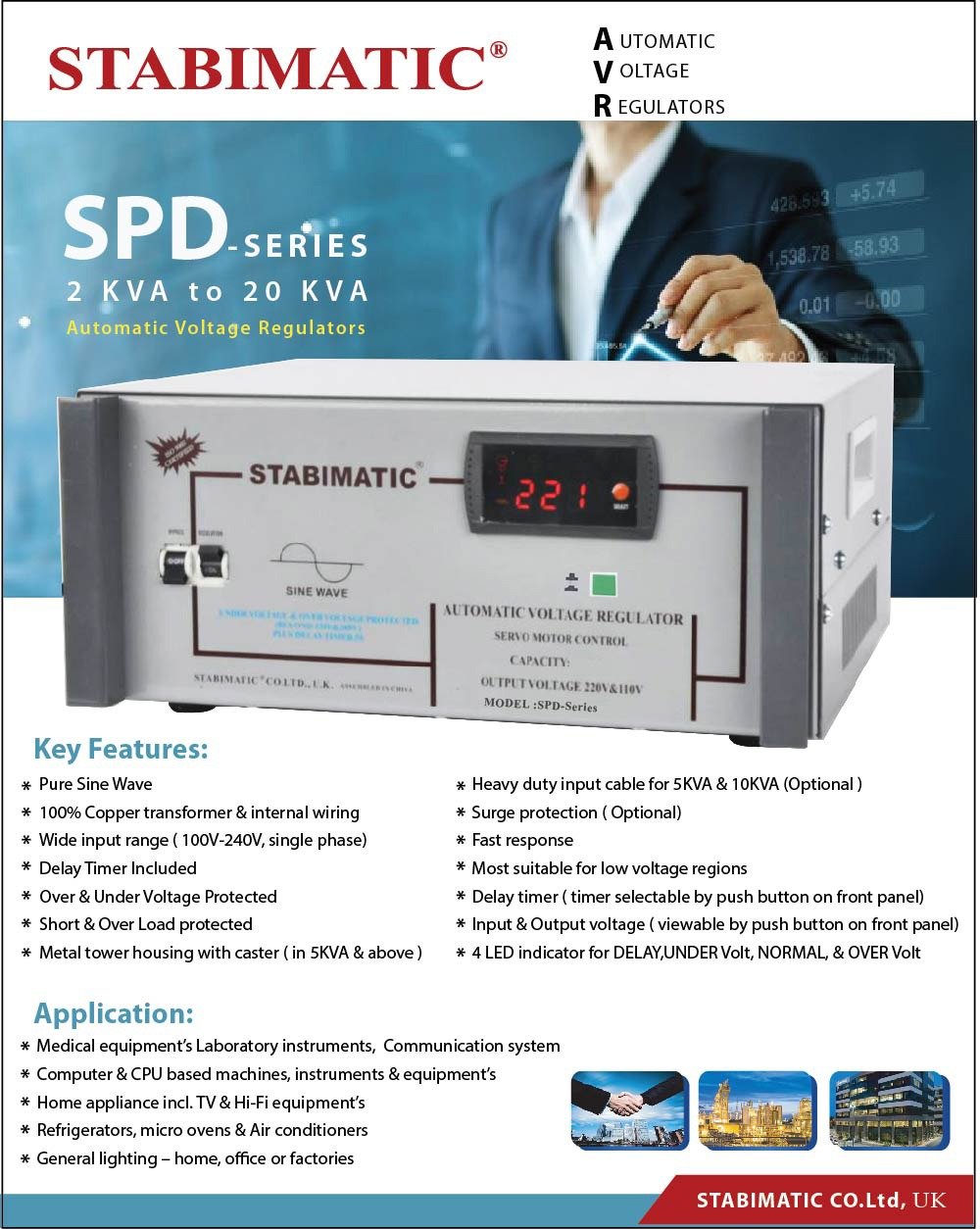 STABIMATIC Servo Stabilizer SPD-3000C 3000VA 100V-240V - Image 2