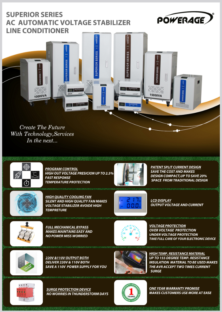 Powerage Servo Stabilizer SR(SP)-20kva 20000VA 100V-260V - Image 2